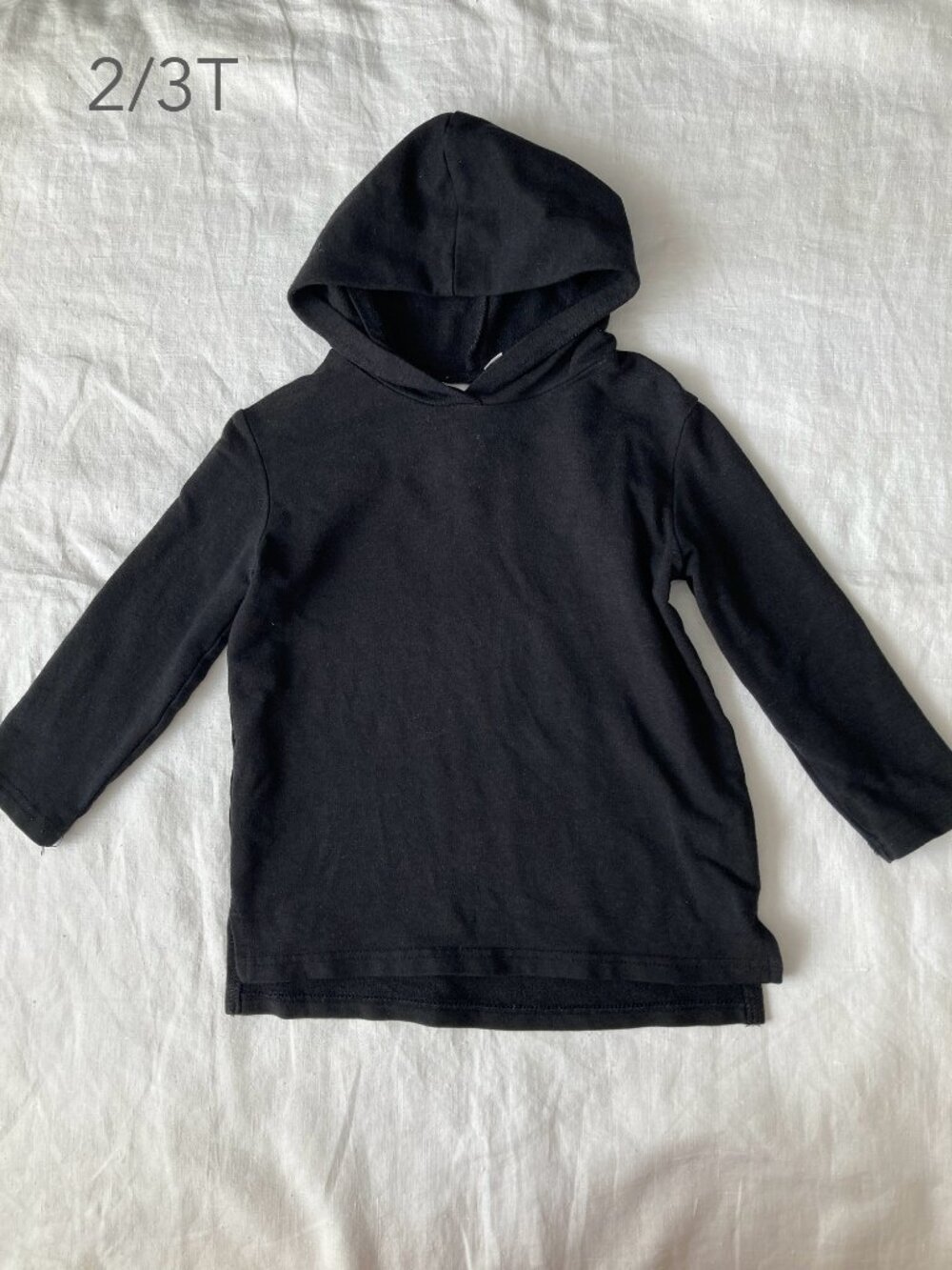 🪴5/$30 Tiny Button Apparel 2-3T Toddler Thin Black Hoodie Neutral Fall